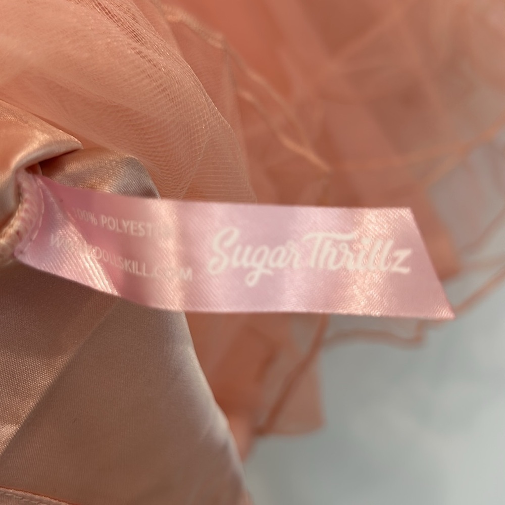 SUGAR THRILLZ TODAY WAS A FAIRYTALE TUTU DRESS new with tags women’s large peach - Picture 5 of 7